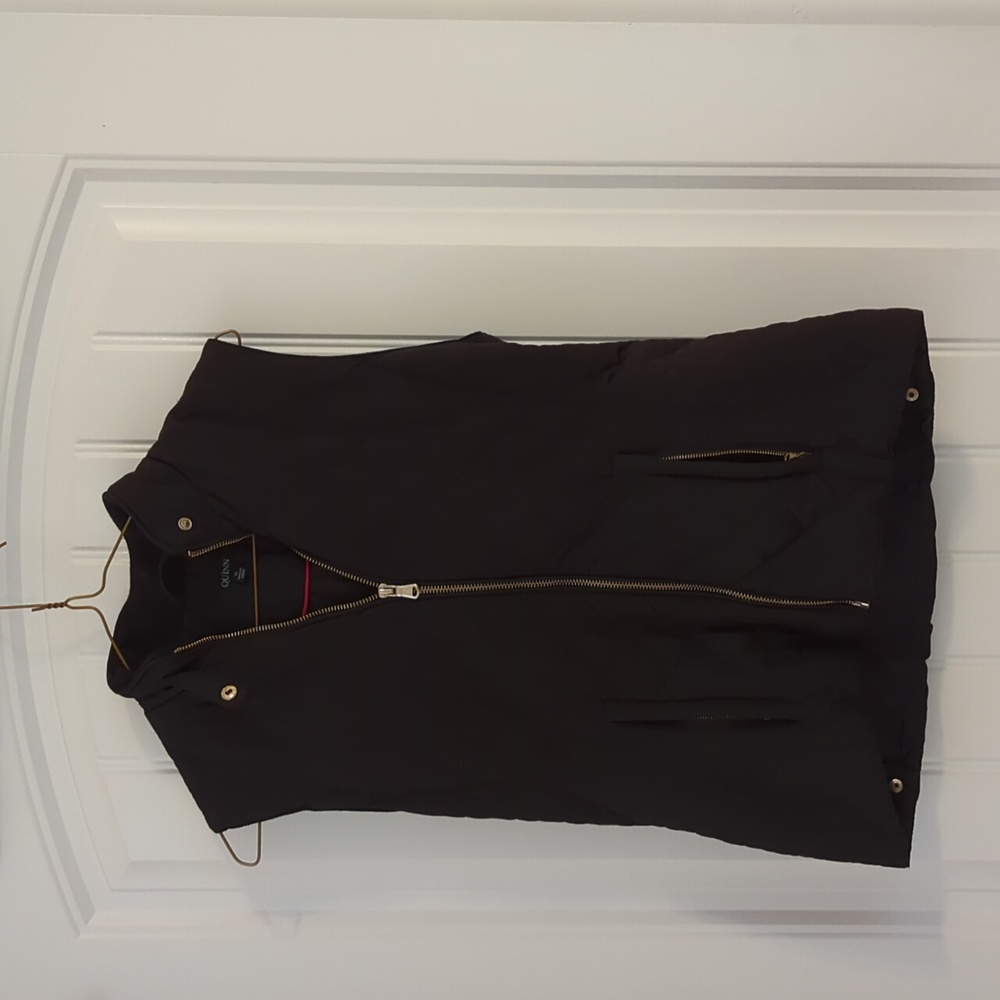 Quinn Black Zip Up Vest | S